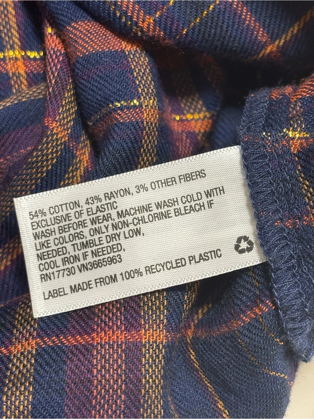 Cat & Jack Plaid Metallic Gold Tread Ruffle Dress Girls XL NWOT